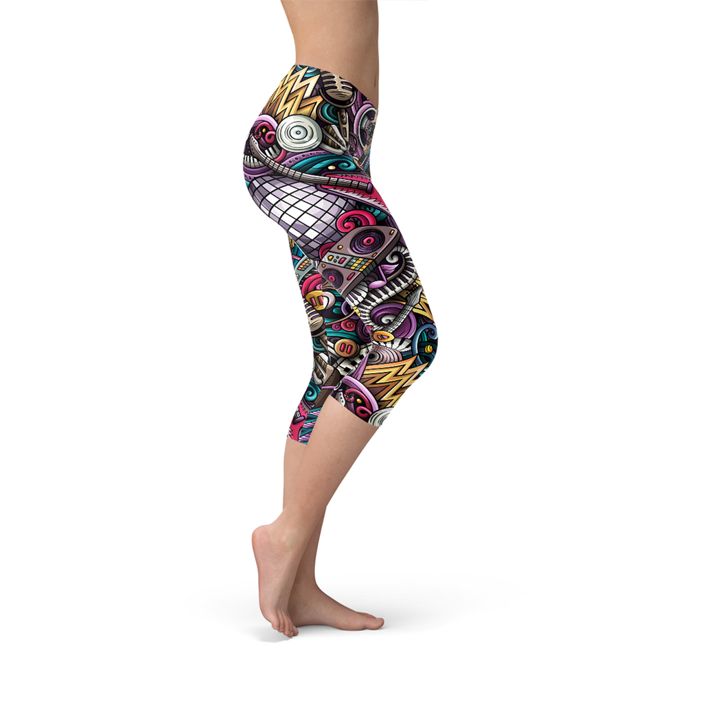 Legging Capri de style Grunge Rock n Roll pour femme
