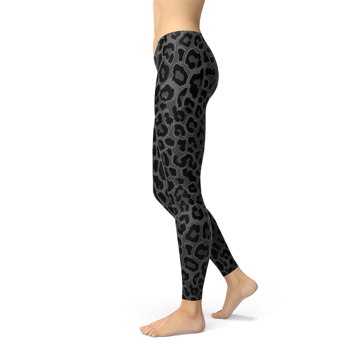 Leggings femme à motifs léopard noirs