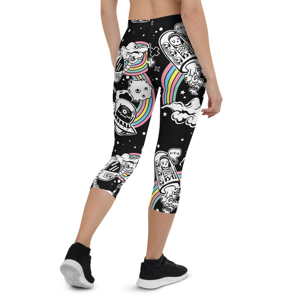 Legging Capri pour femmes motif espace