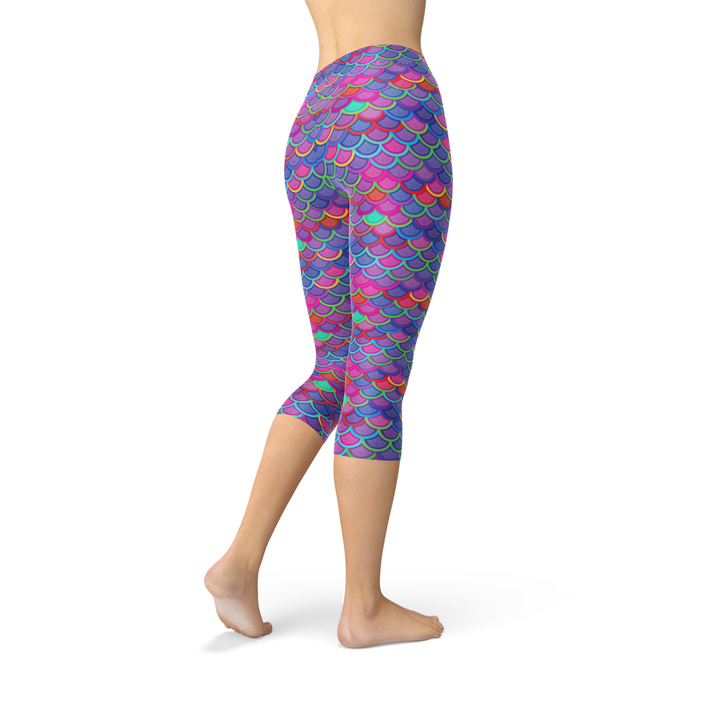 Leggings Capri Sirena Morado Rosa para Mujer