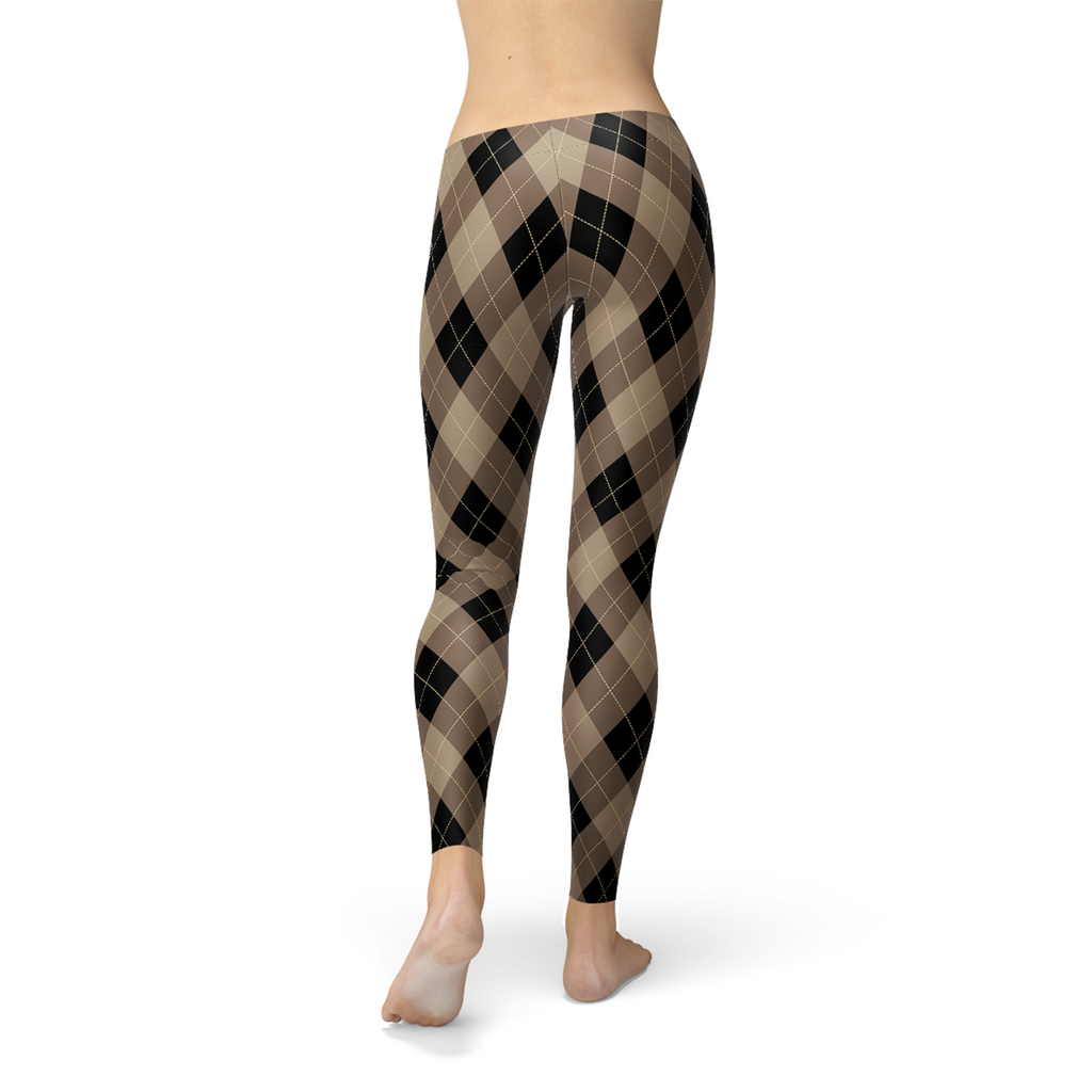 Legging Losanges Beiges et Marrons pour Femme