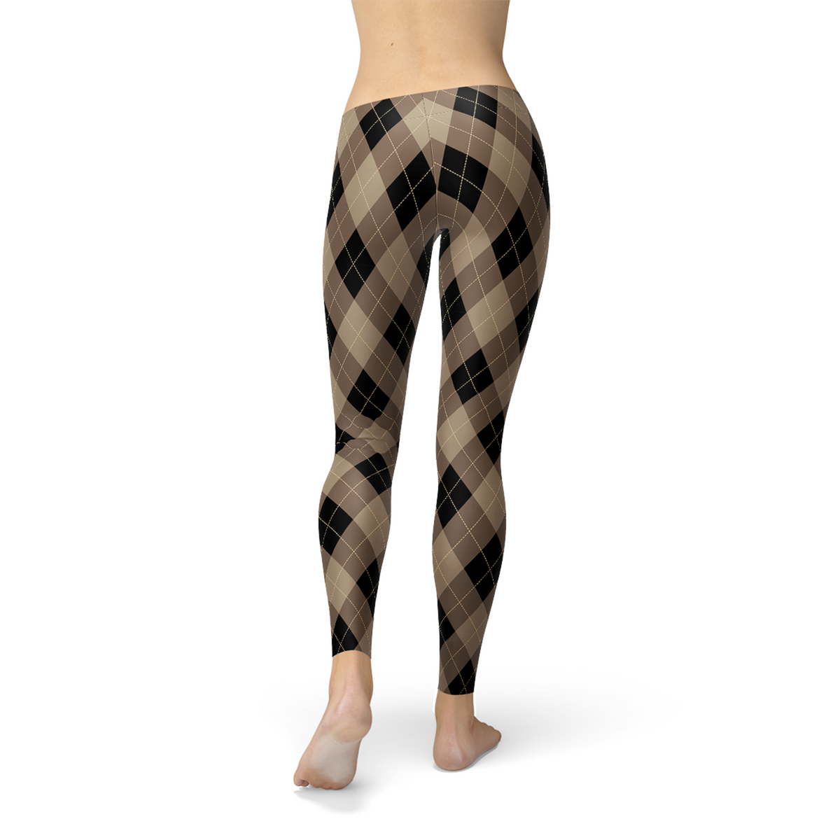 Legging Losanges Beiges et Marrons pour Femme