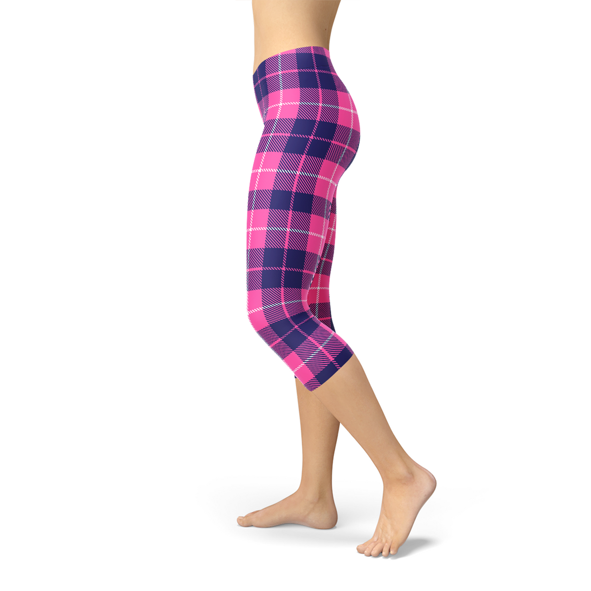 Leggings capri a cuadros para mujer