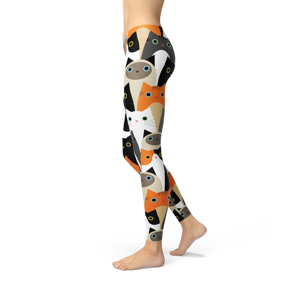 Legging femme à imprimé chats