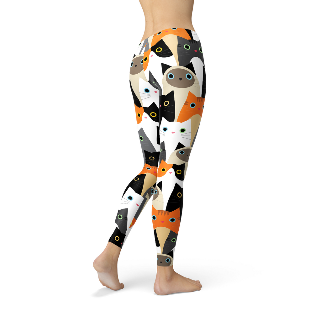 Legging femme à imprimé chats