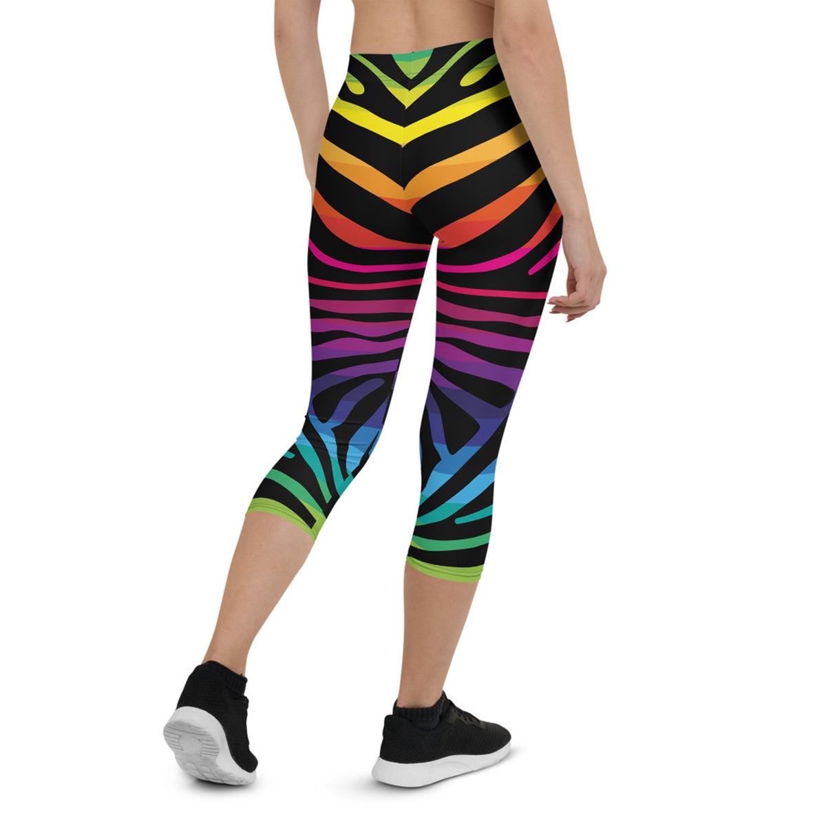 Legging Capri rayures zébrées arc-en-ciel