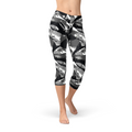 Leggings capri de camuflaje urbano para mujer