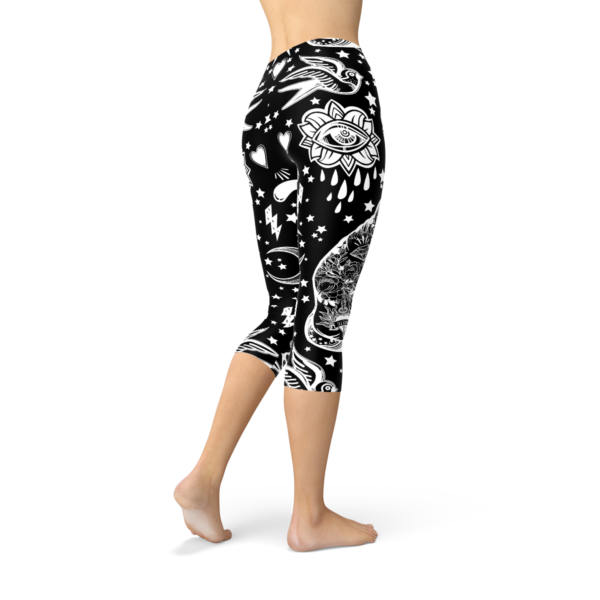 Legging Capri Femme Chat Magique Noir