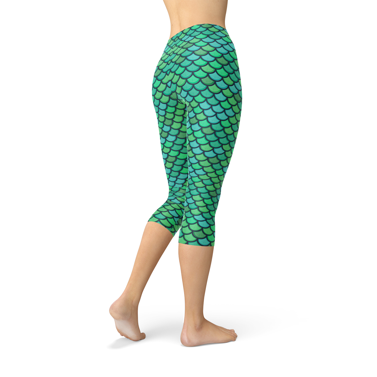 Legging Capri sirène vert pour femme