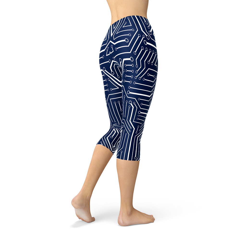 Leggings Capri Circuit azul marino para mujer