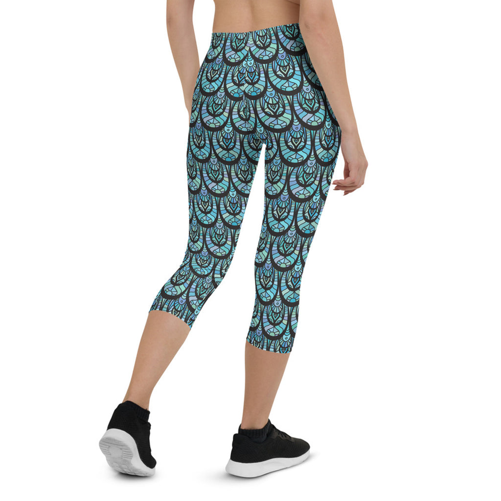 Leggings capri Ocean Mermaid para mujer