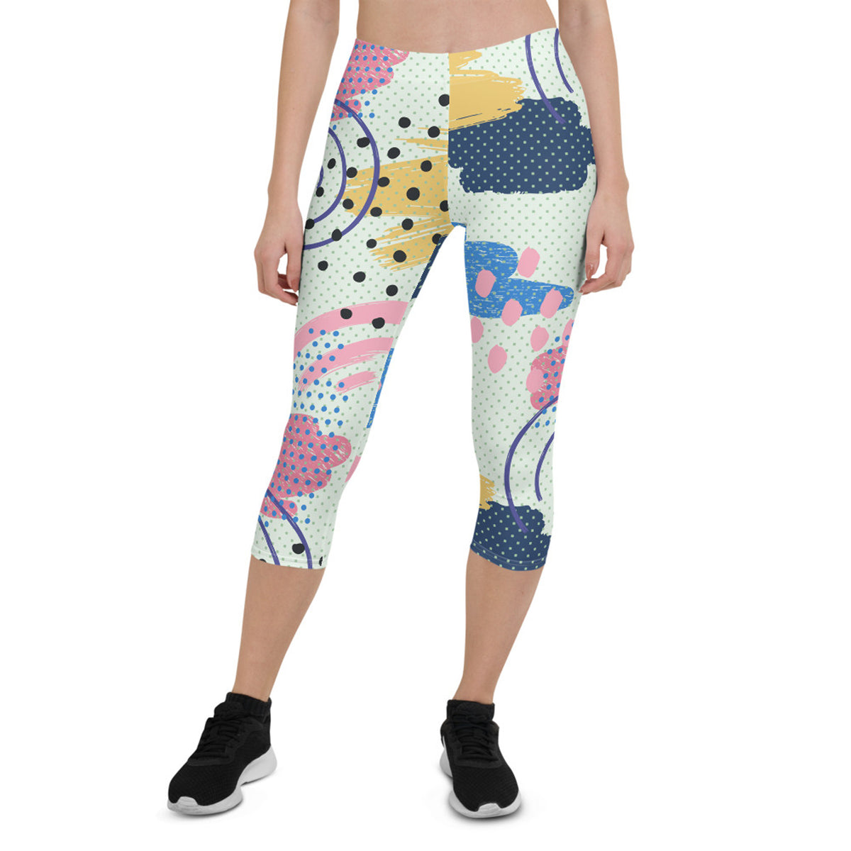 Legging Capri motif Memphis pour femme