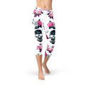 Leggings capri de Día de los Muertos para mujer