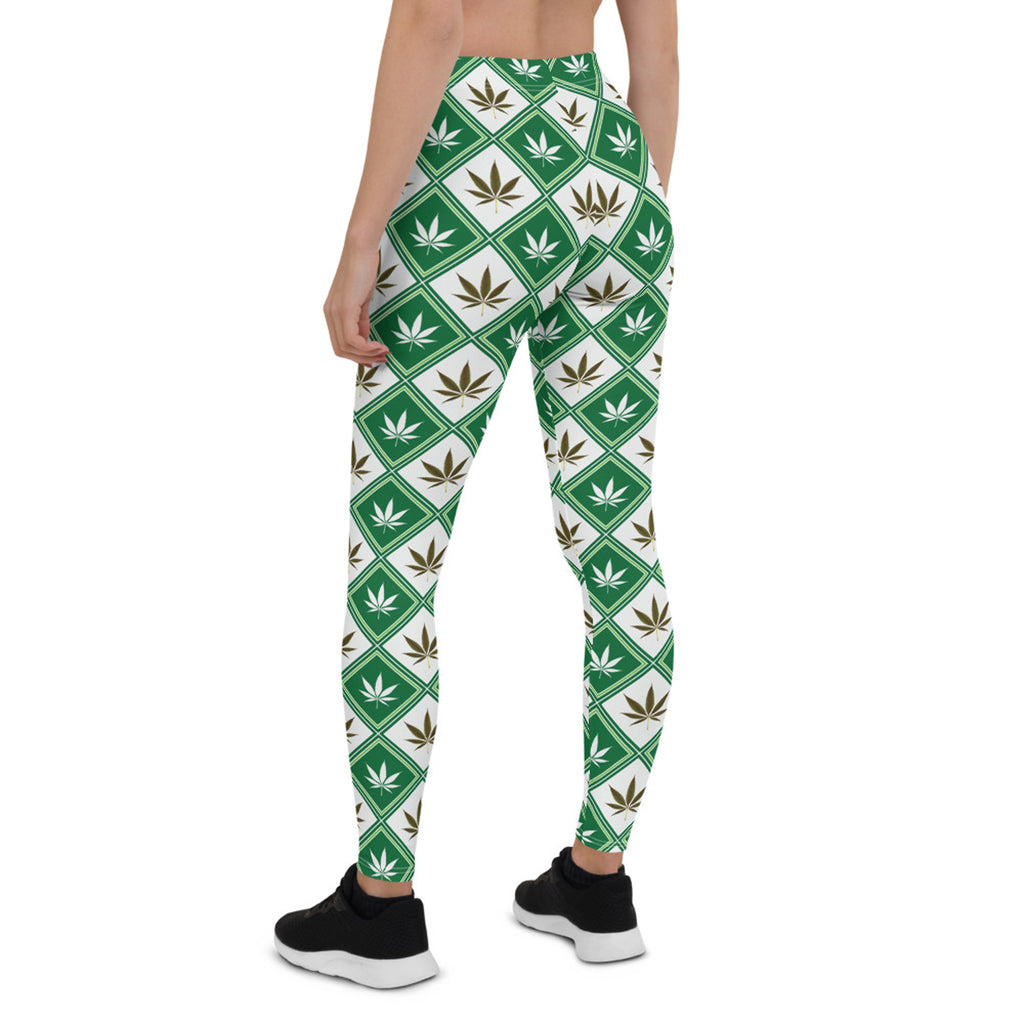 Legging vert de cannabis pour femmes