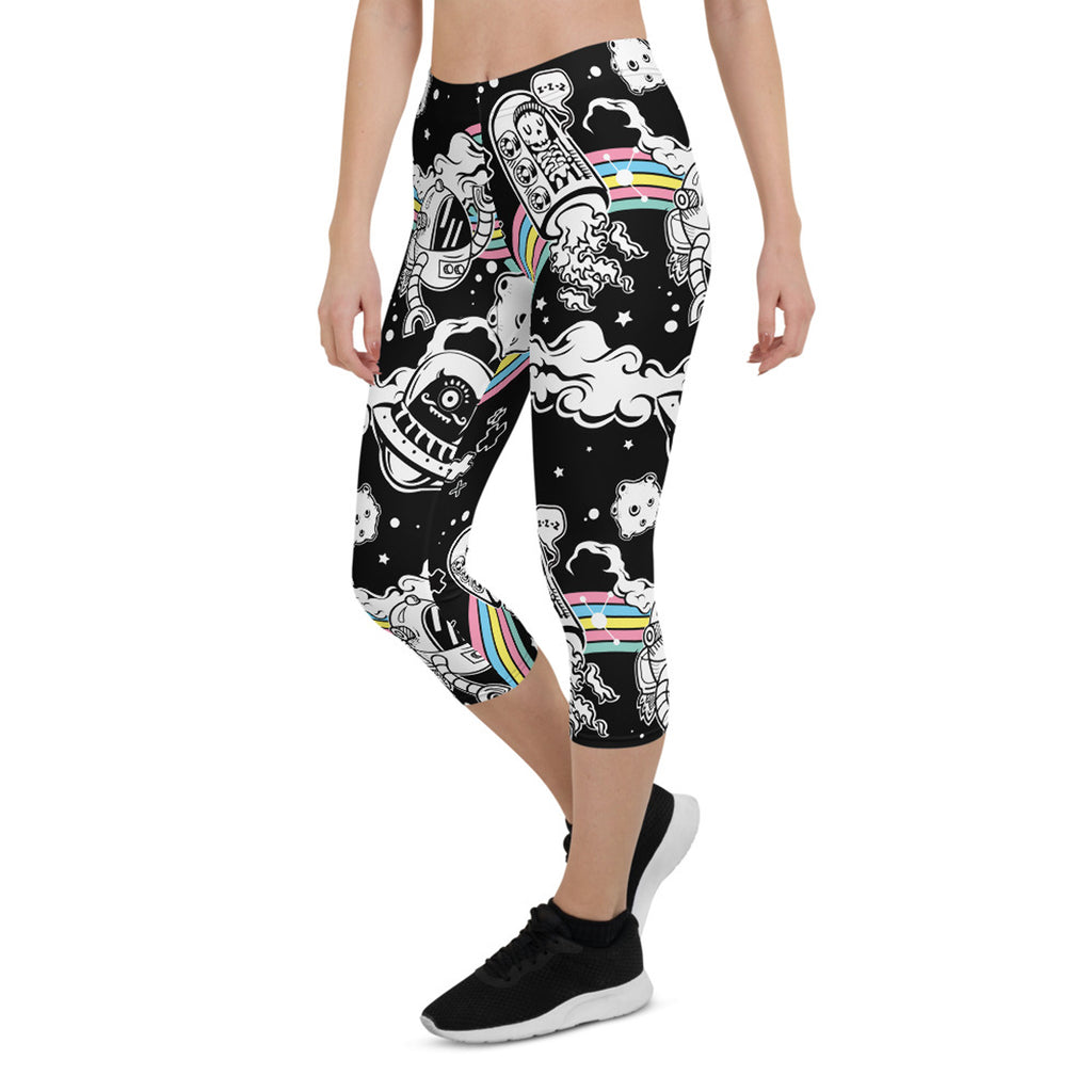 Legging Capri pour femmes motif espace