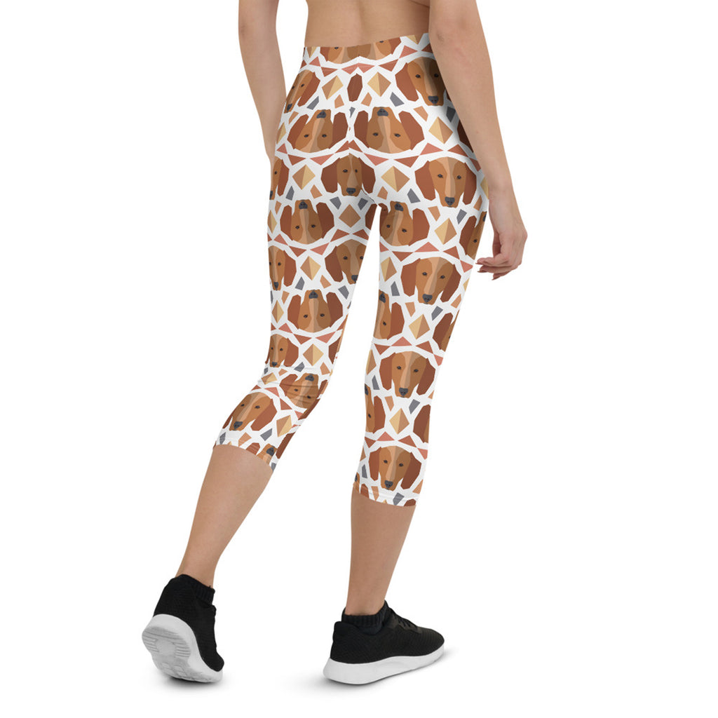 Leggings capri de mujer con estampado de perro salchicha (Doxie)