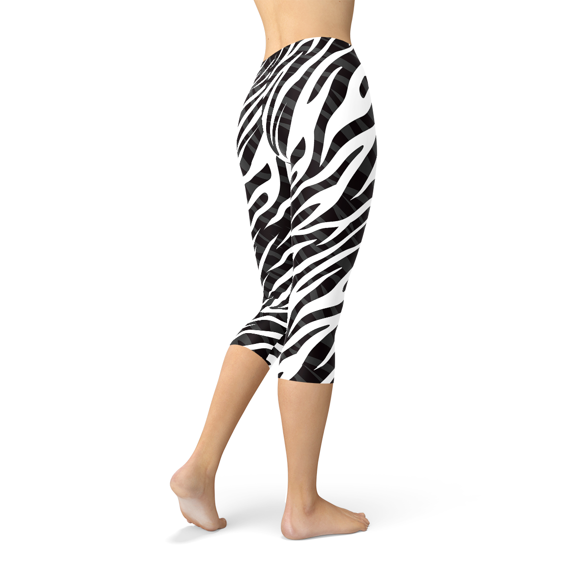 Legging capri à motifs zèbre pour femme
