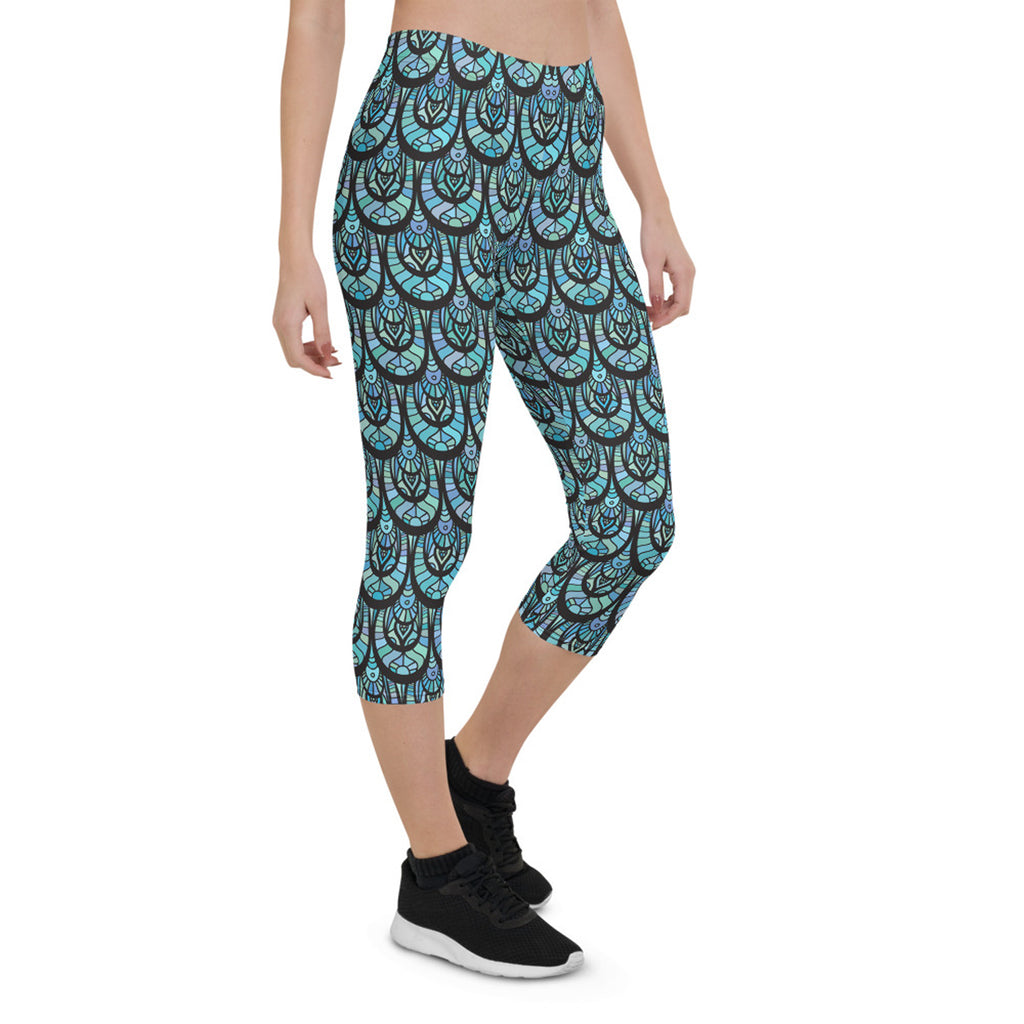 Leggings capri Ocean Mermaid para mujer