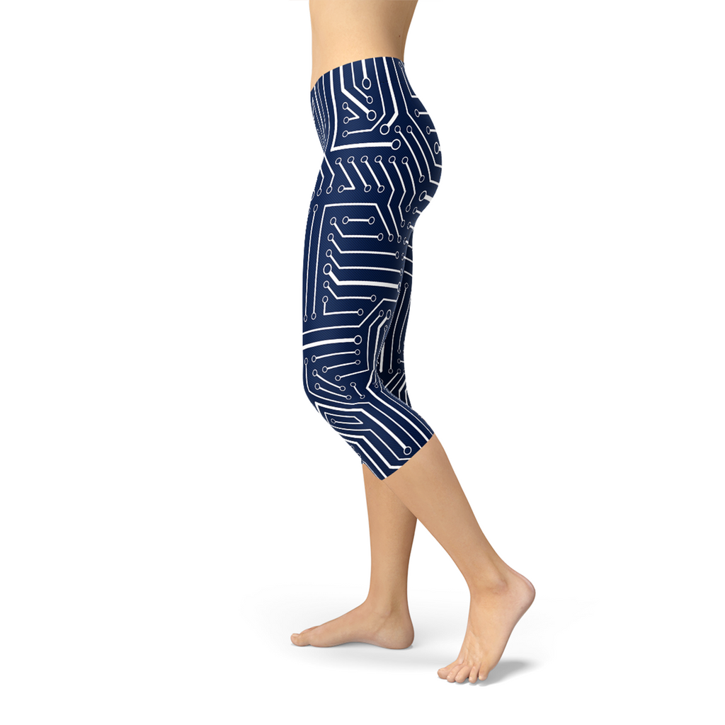 Leggings Capri Circuit azul marino para mujer