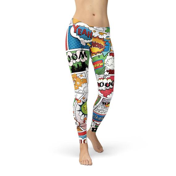 Legging femme motif comics