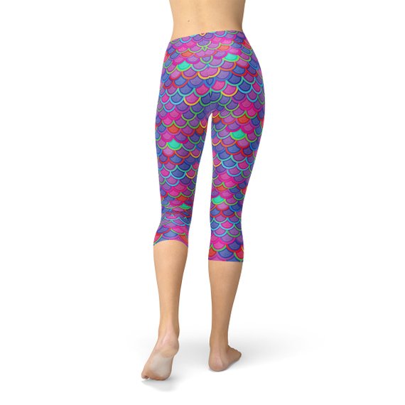Leggings Capri Sirena Morado Rosa para Mujer