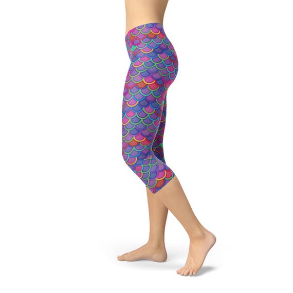 Leggings Capri Sirena Morado Rosa para Mujer
