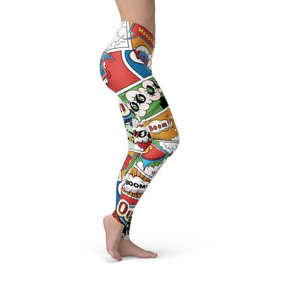 Legging femme motif comics