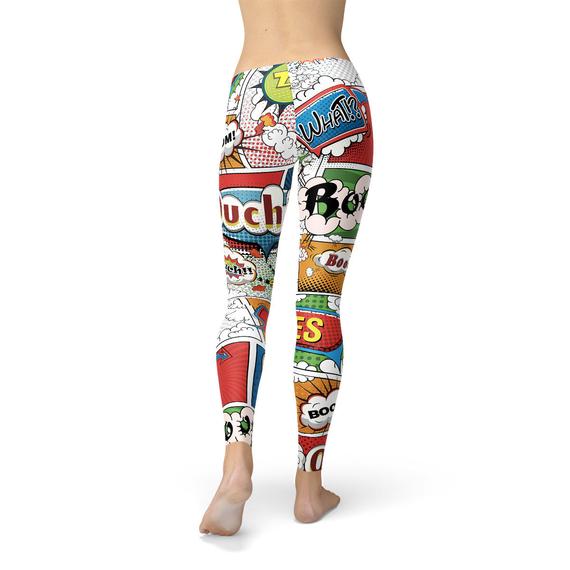 Legging femme motif comics
