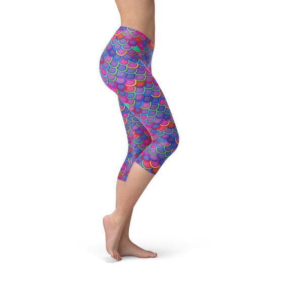 Leggings Capri Sirena Morado Rosa para Mujer