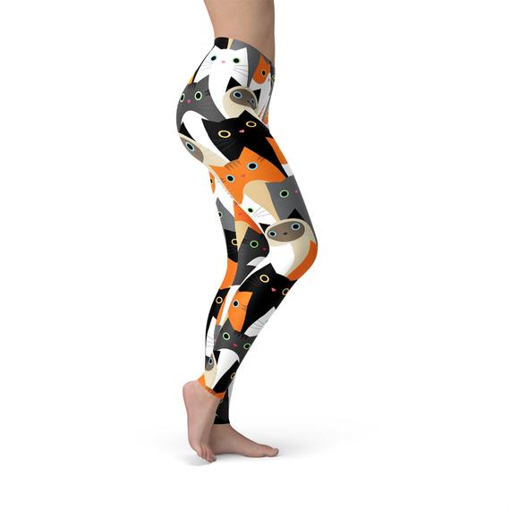 Legging femme à imprimé chats