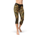 Leggings Capri de Búho con Adorno Dorado para Mujer