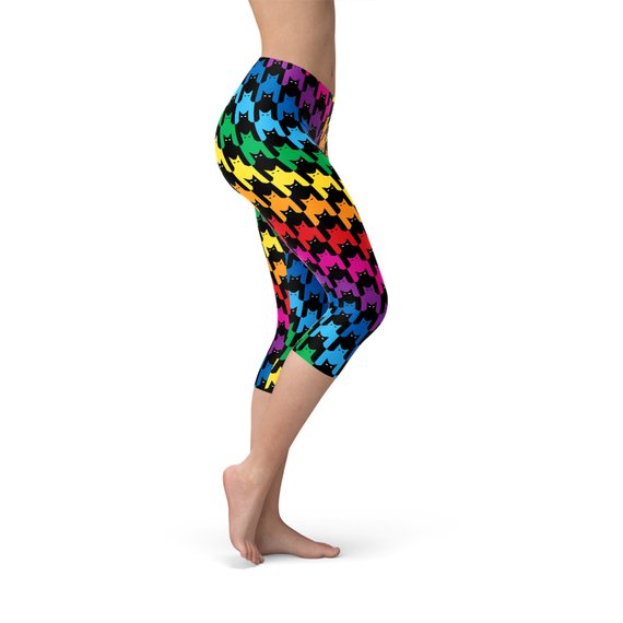 Legging Capri Pied-de-poule Femme