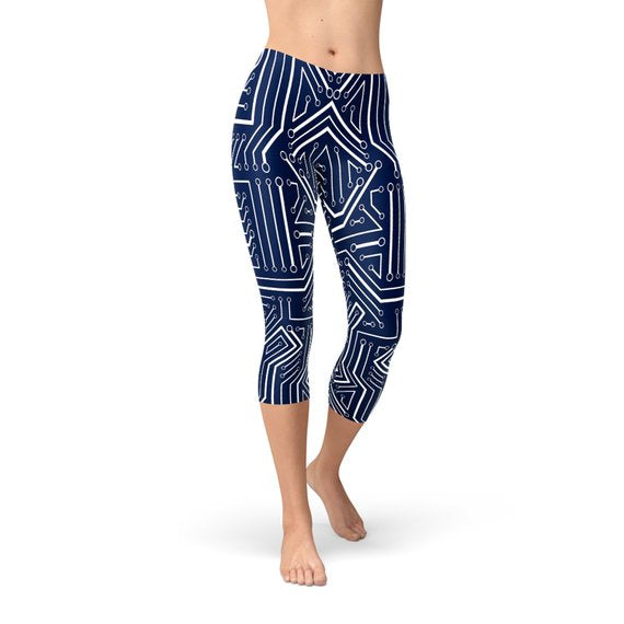 Leggings Capri Circuit azul marino para mujer