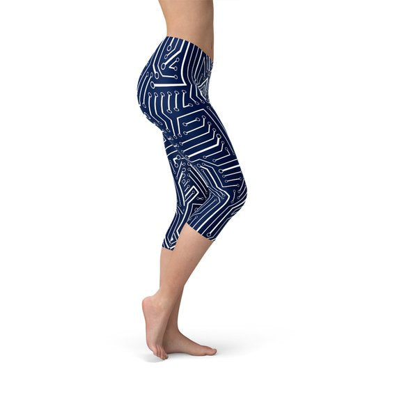 Leggings Capri Circuit azul marino para mujer