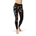 Legging coloré pour femme à motifs de notes de musique