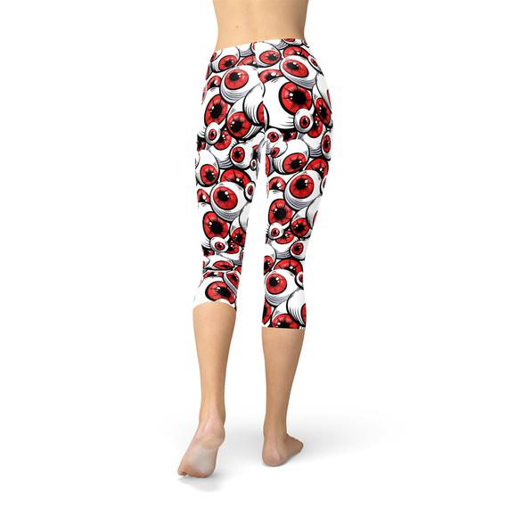 Legging Capri pour femme à motif d'yeux rouges
