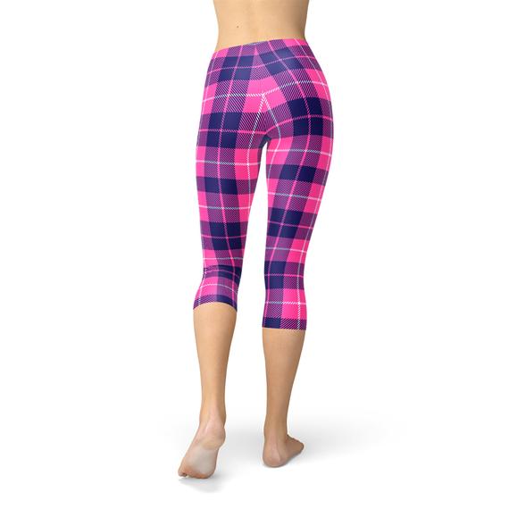 Leggings capri a cuadros para mujer